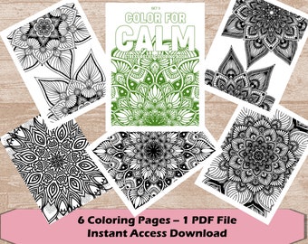 Color for Calm: Set 3 Relaxing Adult Coloring Book