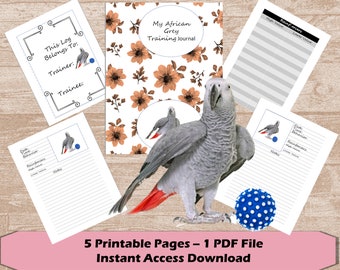 My African Grey Parrot Printable Training Journal| Positive Reinforcement Notebook| Behavior Modification Diary| Training Session Log