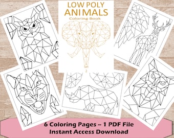 Low Poly Animals Coloring Set2 | Nature Coloring Book | Activities for Adult | Coloring Book Pages | Coloring For Adults | Animal Lover