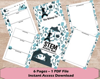 Stem Activity Journal | Science Technology Engineering Math | STEM Printable | Gift for Science Teacher | STEM Teacher Gift | Stem Student