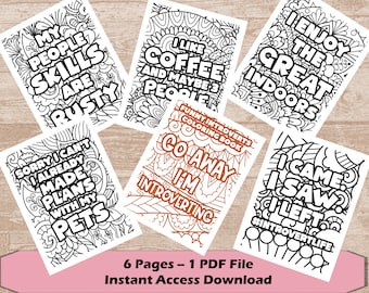 Funny Introvert Coloring Book for Adults | Coloring Pages for Adult | Introverted Gift | Antisocial Gift  |Go Away I'm Introverting 3