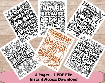 Funny Introvert Coloring Book for Adults | Coloring Pages for Adult | Introverted Gift | Antisocial Gift | Go Away I'm Introverting 4