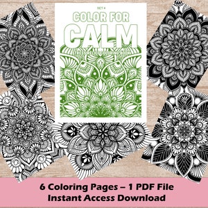 Color for Calm: Set 4 Relaxing Adult Coloring Book