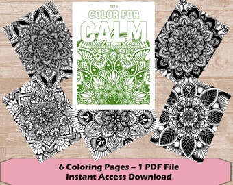 Color for Calm: Set 4 Relaxing Adult Coloring Book