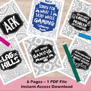 PC Gamer  Coloring Book Printable | Video Game Coloring Pages PDF | Gift for Gamers | Kids Coloring Sheets| Gamer Stuff