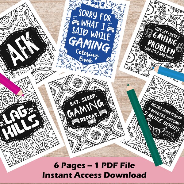 Video Game Coloring Page - Etsy