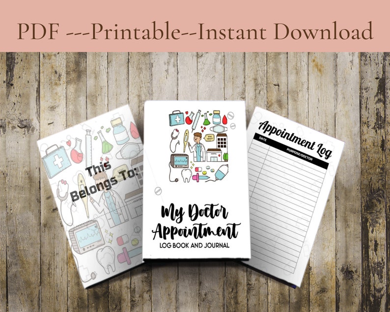 My Doctor Appointment Printable Log Book & Journal Medical Schedule