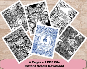 Gamer Problems | Boys Coloring Pages | Video Game Coloring Book | Gift for Gamers | Kids Coloring Sheets | Gamer Stuff