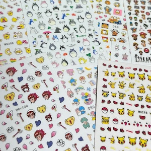 Nail decals | Anime nail decals | Nail stickers | Nail supplies