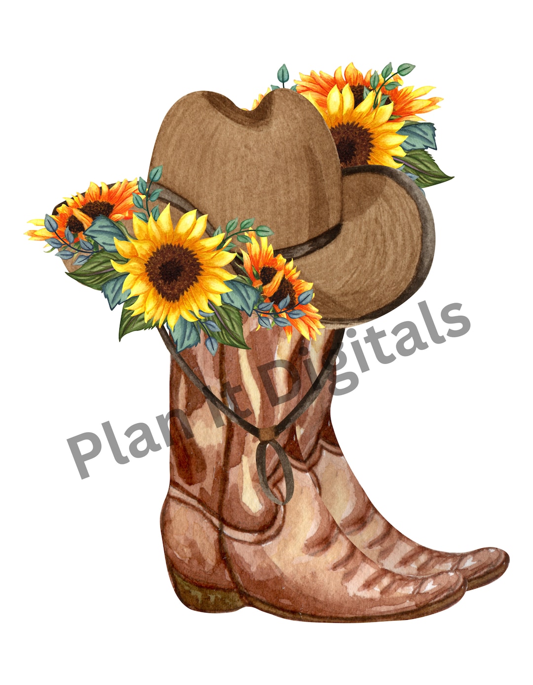 Sunflower Cowgirl Boots PNG, Sunflower PNG, Sunflower Boots Sublimation ...