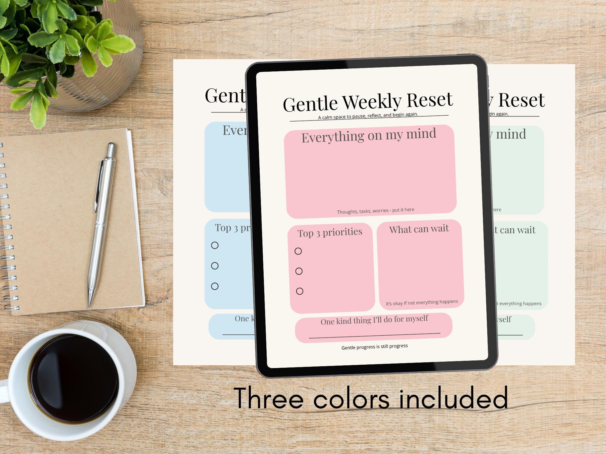 Gentle Weekly Reset Planner Printable | Calm Weekly Planning Sheet ...