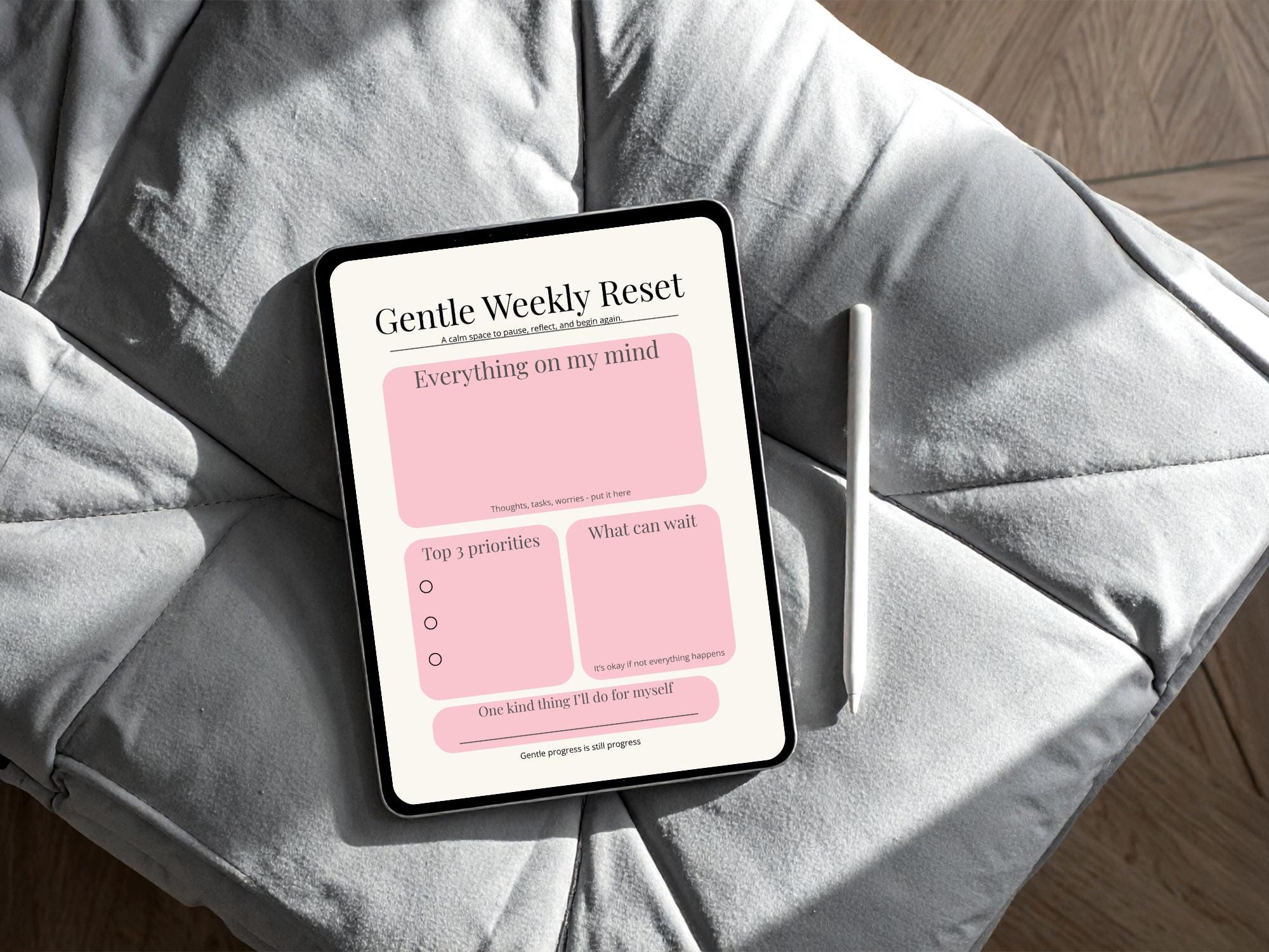 Gentle Weekly Reset Planner Printable | Calm Weekly Planning Sheet ...