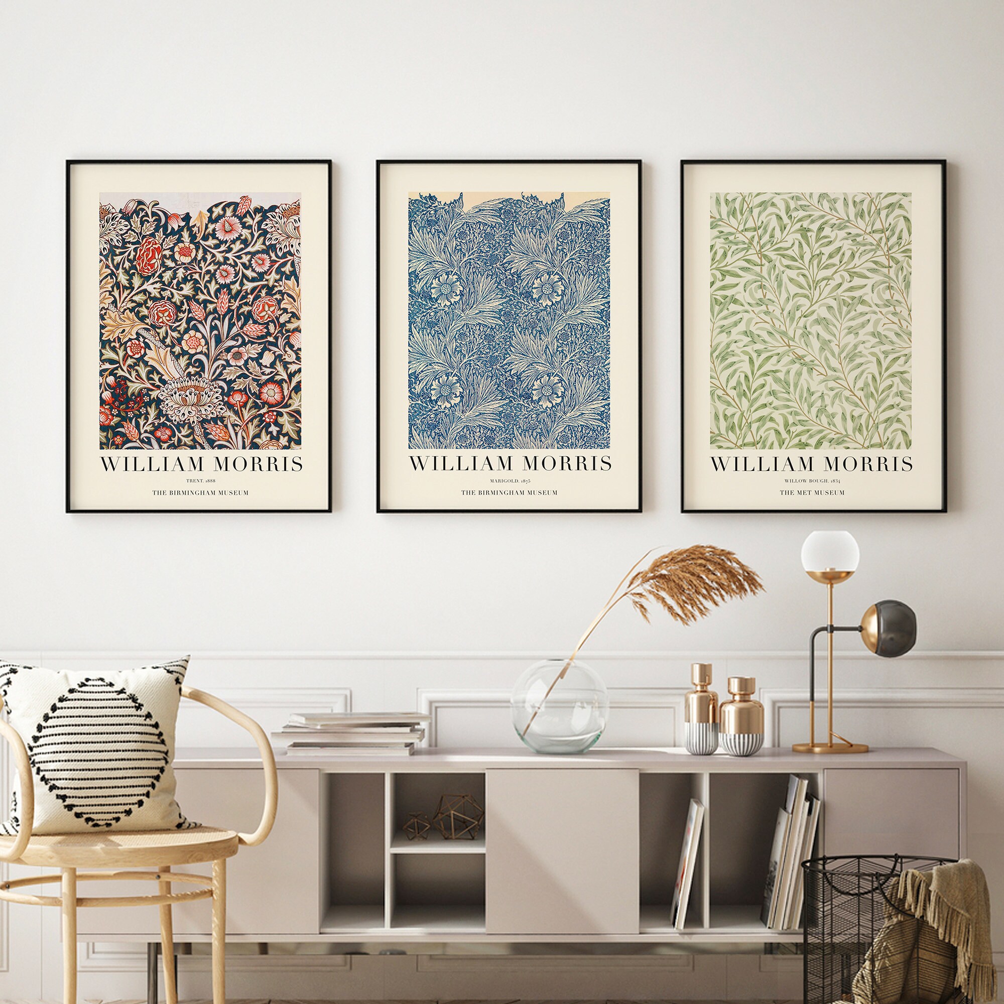 Botanical Print Set Gallery Wall Set 3 Piece Wall Art - Etsy