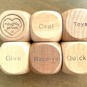 Date Night Sex Dice, Sexy Gift for Him, Bedroom Dice Game, Naughty Wooden Dice Game, Couples Gift