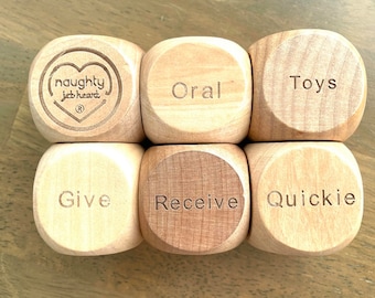Date Night Sex Dice, Sexy Gift for Him, Bedroom Dice Game, Naughty Wooden Dice Game, Couples Gift
