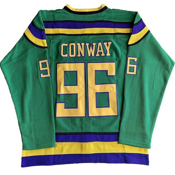 Charlie Conway #96 The Mighty Ducks Hockey Jersey (All Stitched Vintage Jersey)