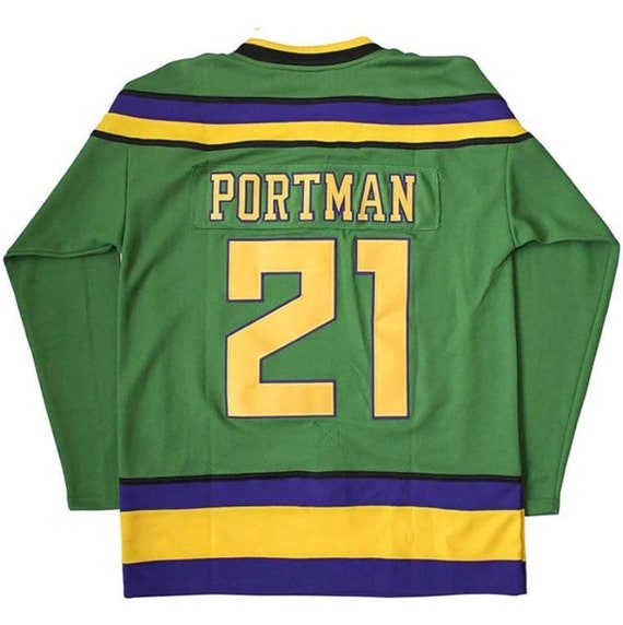 Dean Portman #21 Mighty Ducks Movie Jersey Hoodie Hooded Sweatshirt Hockey  