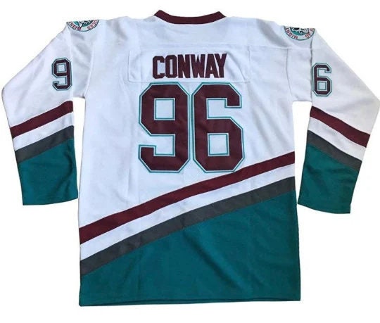 Hombres Mighty Ducks 33 Greg Goldberg 96 Charlie Conway 99 Adam Banks Cosido Camisetas de hockey sobre hielo 