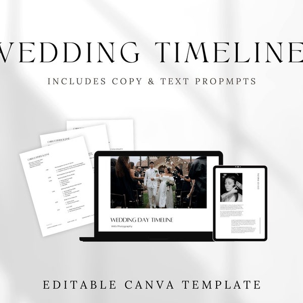 The Artist Timeline | Wedding Photography Timeline Template | Copy Ready | Canva Template