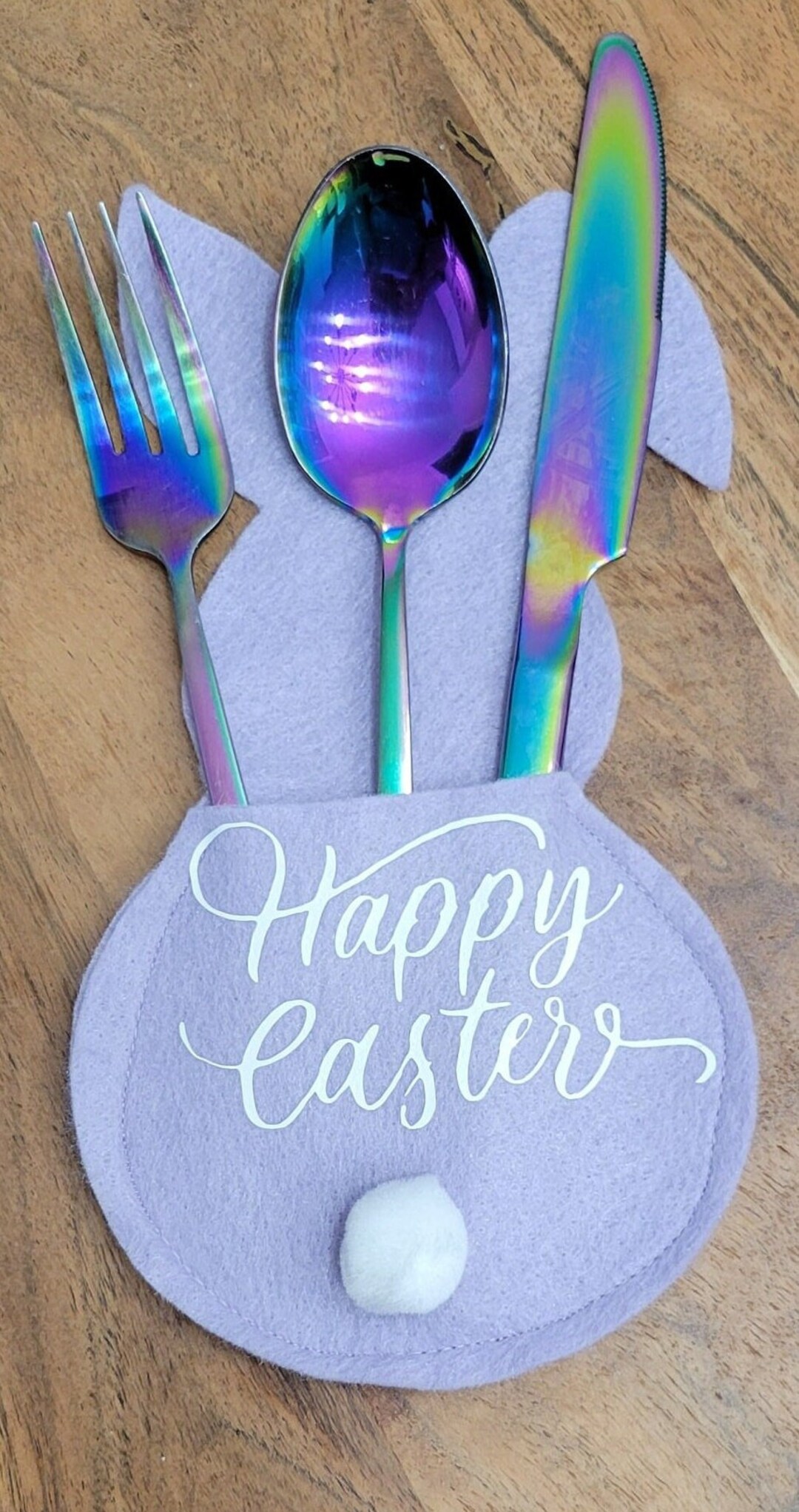 Easter Bunny Silverware Holder Place Setting Etsy