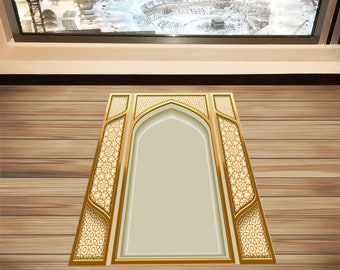 Kaaba patterned Lined Prayer MatKiswah Pattern JanamazSize 125 x 67 cm 