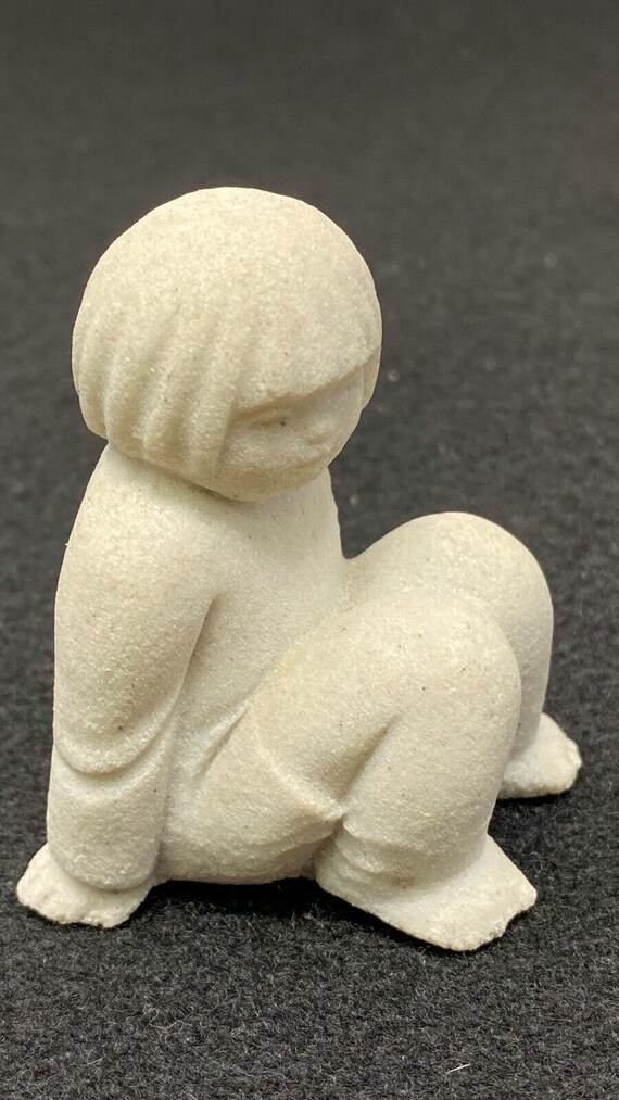 MarBell Stone Art Belgium Girl Figurine Child White S… Gem