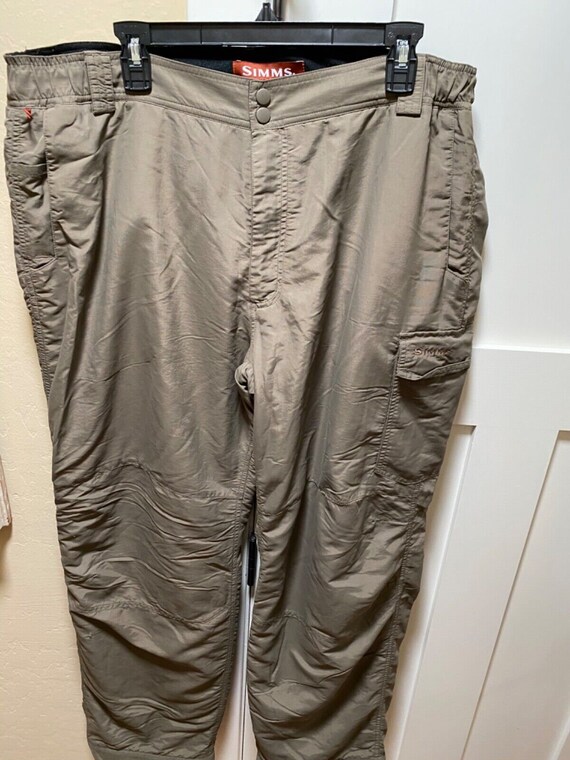 Simms Fishing Cor 3 Insulated Grid Fleece Lined Khaki Pants Men's Size 2XL