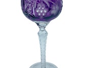 Vintage Nachtmann Traube Wine Hock Amethyst Purple Crystal Cut to Clear Bohemian