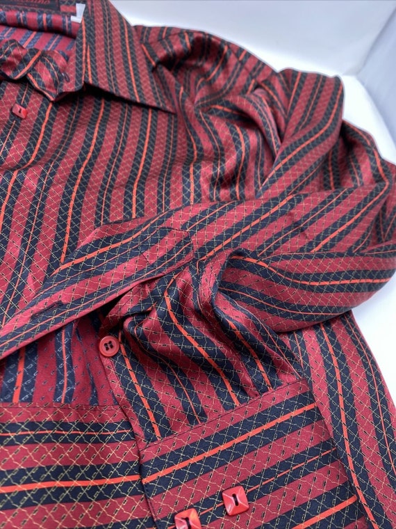 Vintage Barcelino Silk Shirt Red Ugly Christmas G… - image 4