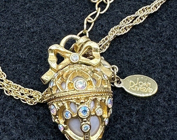 JOAN RIVERS Faberge Egg Style secret of the Scroll Pendant Necklace Etsy
