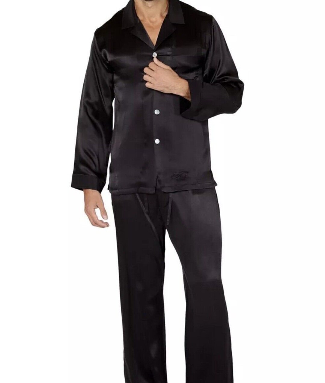 NWT Intimo XL Slim Fit Stretch Silk Pajama Playboy Hugh Hefner Spandex