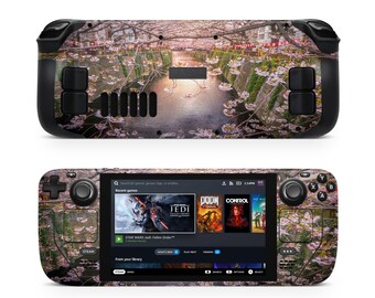 Cherry Blossom Steam Deck Vinyl Skin, Console Decal Wrap