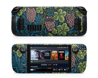 Adesivo protetor para console Steam Deck com estampa de uvas