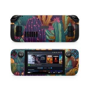Skórka Steam Deck z motywem kaktusa pustyni, skórka konsoli Steam Deck z motywem botanicznym, zdejmowana winylowa naklejka na konsolę do gier, ochronna naklejka Steam Deck