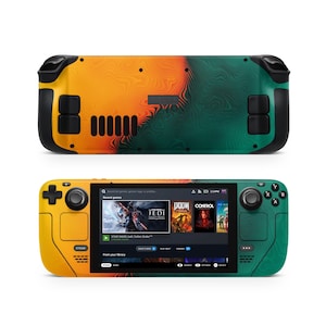 Orange Green Steam Deck Skin, Protective Steam Deck Console Decal Wrap, Custom Game Console Vinyl, Steam Deck Valve Skins Vinyl Sticker,