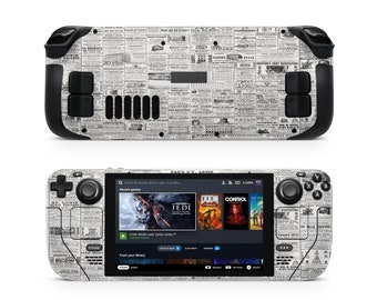 Newspaper Print Steam Deck Skin: Protective Console Decal Wrap