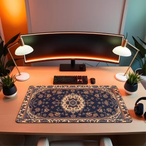Balkan Mouse Pad | Rug Mouse Mat | Water Resistant Desk Mat | Gift for gamers | Cute Desk Mat | Persian Rug Design Desk Mat