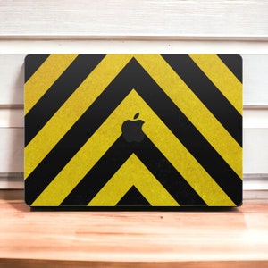 Black and Yellow MacBook Skin - Quality MacBook Pro Skin Vinyl Wrap - Full cover skin for MacBook Pro & Air Models, M1, M2, 13", 14", 16"