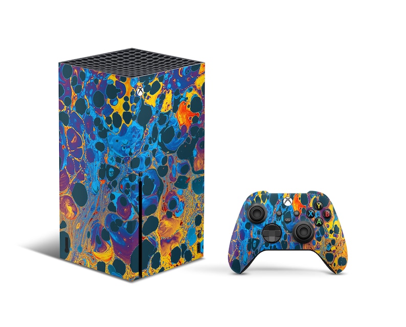 Marble Colorful Design Xbox Series X Skin, Xbox Series X Console ...