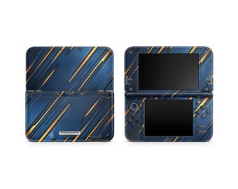 Blue Gold Metal Skin for Nintendo 3DS XL | Geometric Vinyl Wrap