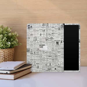 Custom Newspaper Design Skin Decal Wrap  for iPad, iPad pro, iPad Air, iPad mini, All iPad models, Do it your own skin, Custom Design iPad