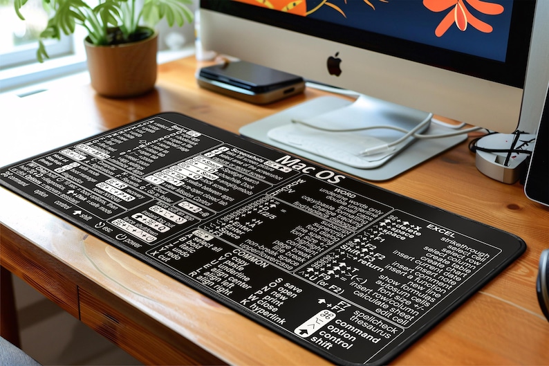 Macos Shortcut Mouse Pad | Computer Geek Desk Mat - Etsy