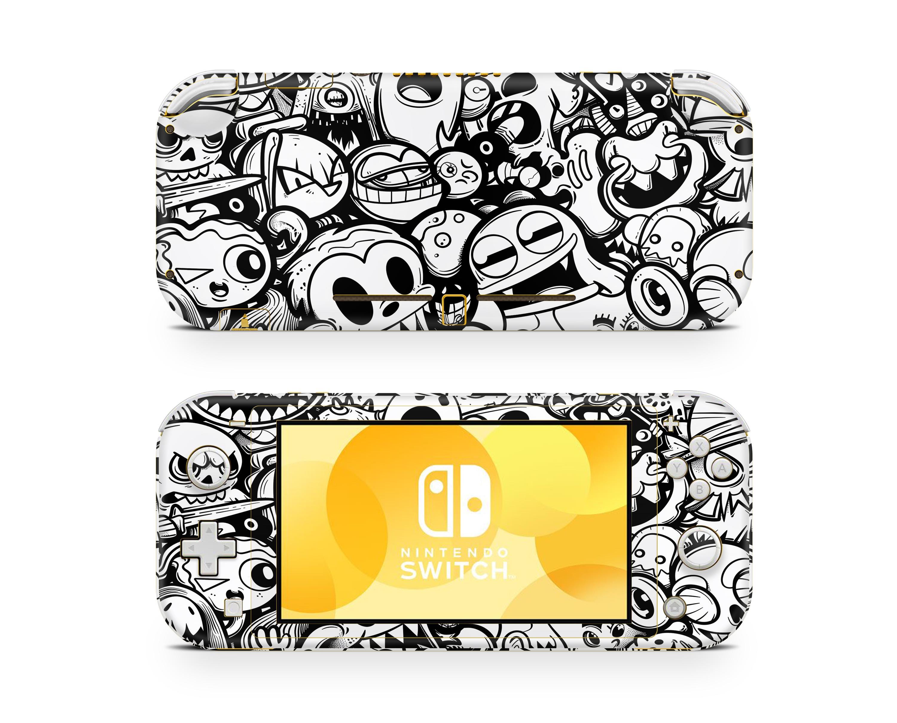 Doodle Nintendo Switch Lite Skin, Nintendo Switch Lite Console Joycon Wrap, Skin Nintendo personalizada, Decalque de skin Oled Nintendo Switch