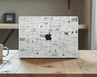MacBook-skin vintage krantenpapier – vinylomslag volledig omslag