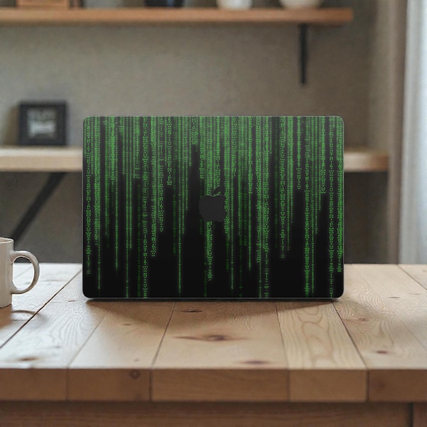 Skórka na MacBooka Pro w stylu Matrix – pełna folia winylowa