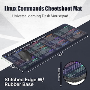 Linux Cheat Sheet Desk Mat | Linux Shortcut Key Mouse Pad | Water ...