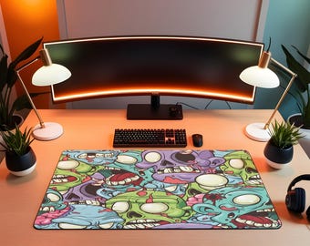 Zombie Cartoon Schreibtischmatte - Buntes Gaming Mousepad XL