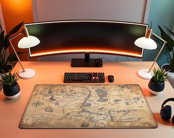 Middle Earth Map Mouse Pad | LOTR Gaming Desk Mat