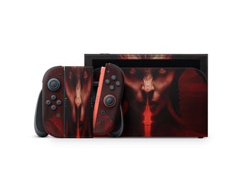 Nintendo Switch 2 Dark Red Demon Skin | Horror Vinyl Wrap for Console, Joy-Cons & Dock