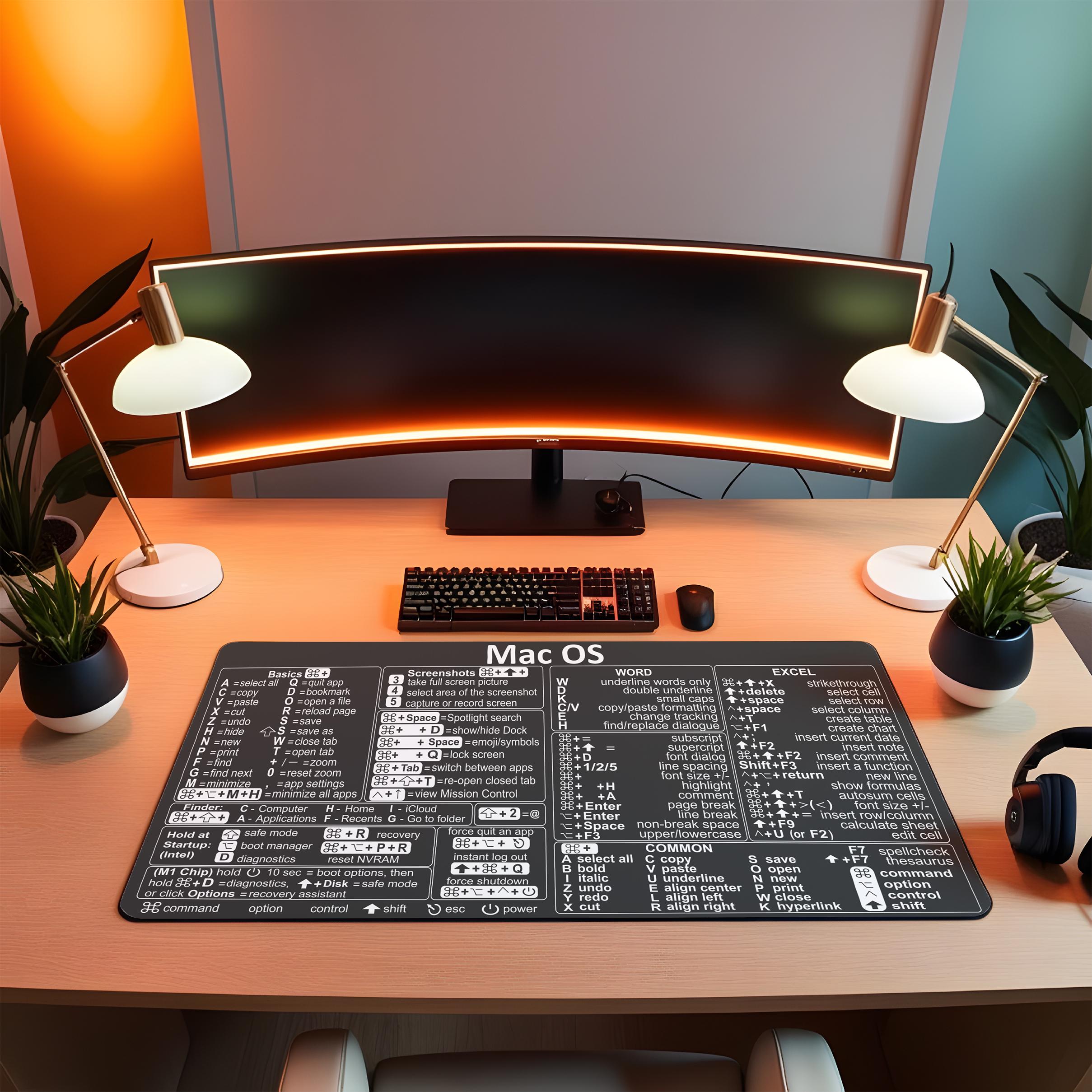 Macos Shortcut Mouse Pad | Computer Geek Desk Mat - Etsy